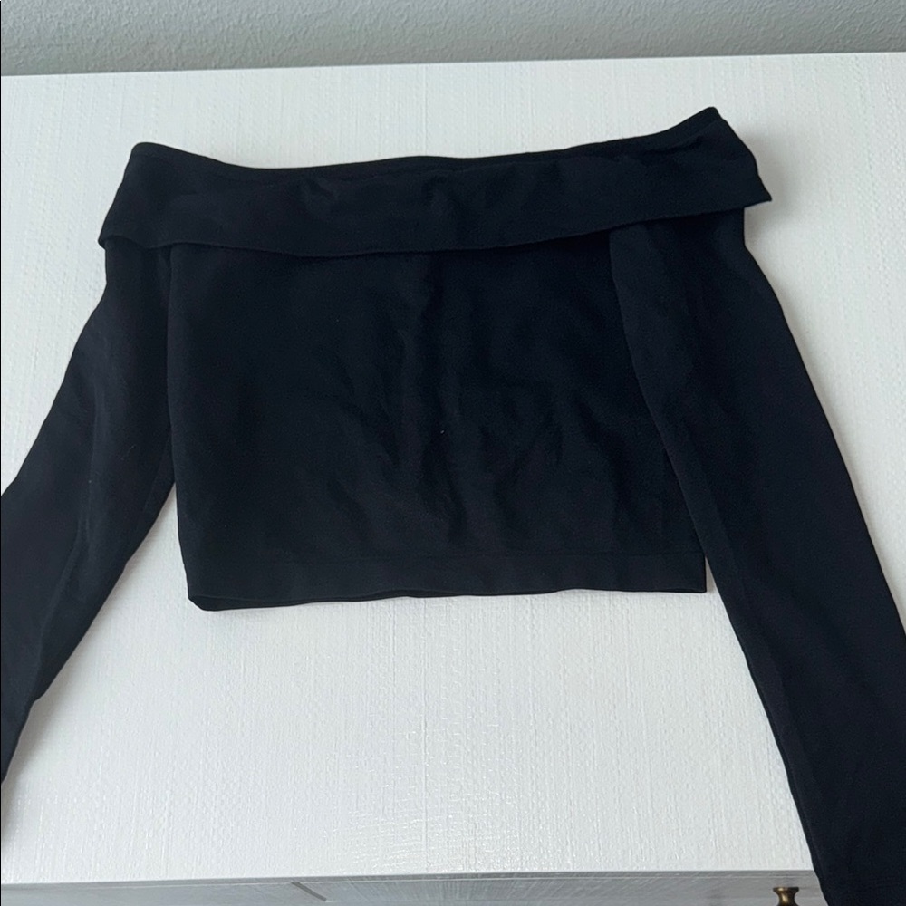 Altar’d State Black Off-Shoulder Long Sleeve Top